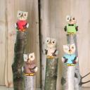 Mini Owl Blue (7cm/2.8 inch) TEXT_GOOGLE_BY - German Erzgebirge Craftsmanship