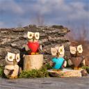 Mini Owl Blue (7cm/2.8 inch) TEXT_GOOGLE_BY - German Erzgebirge Craftsmanship