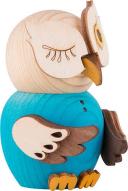Mini Owl Blue (7cm/2.8 inch) TEXT_GOOGLE_BY - German Erzgebirge Craftsmanship
