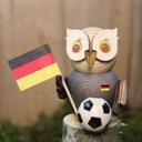 Mini Owl With Football (7cm/2.8 inch) TEXT_GOOGLE_BY - German Erzgebirge Craftsmanship