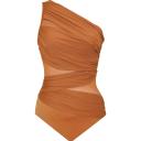 Miraclesuit Swim Network Jena One Shoulder Shaping Swimsuit - Scotch Brown - 18
