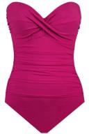 Miraclesuit Swim Rock Solid Madrid Strapless Shaping Swimsuit - Framboise - 10