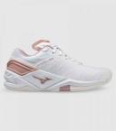 Mizuno Wave Stealth Neo - Womens Netball Shoes - White/White/Tanger Turquoise