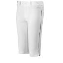 Mizuno Youth Premier Short Piped Pants, White/Black, X-Large