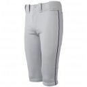 Mizuno Youth Premier Short Piped Pants, White/Black, X-Large
