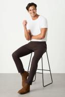 MJ Bale Reed Dobby Chino in Dark Brown 36