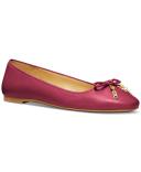 MK Nori Leather Ballet Flat - Mulberry - Size US 9.5 / EU 40.5 - Michael Kors