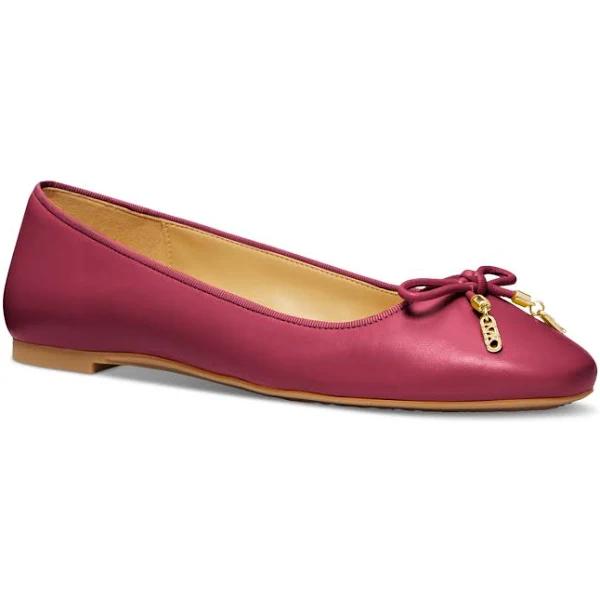 MK Nori Leather Ballet Flat - Mulberry - Size US 9.5 / EU 40.5 - Michael Kors