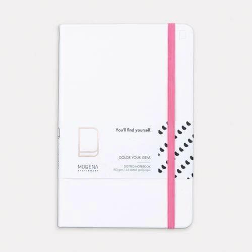 Modena Ideas A5 Notebook Pu 5mm Dot Grid White