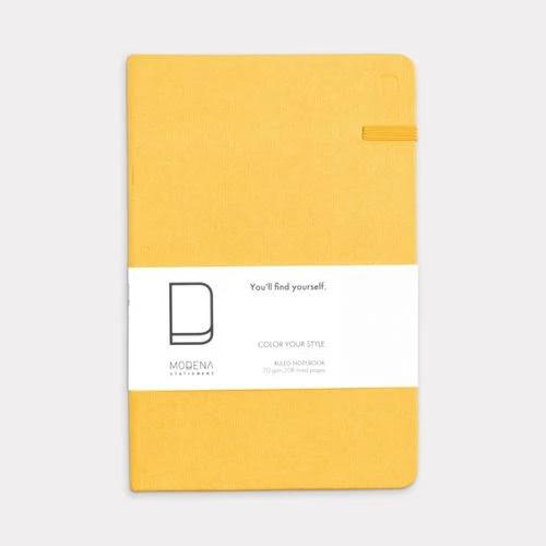 Modena Style A5 Notebook Linen 7mm Ruled Yellow