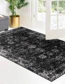 Monaco 155cm x 245cm Black Bohemian, Floral Area Rug