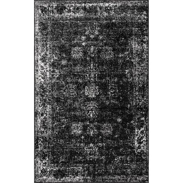 Monaco 155cm x 245cm Black Bohemian, Floral Area Rug