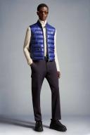 Moncler Collection Gui Down Gilet Male Blue Size 0
