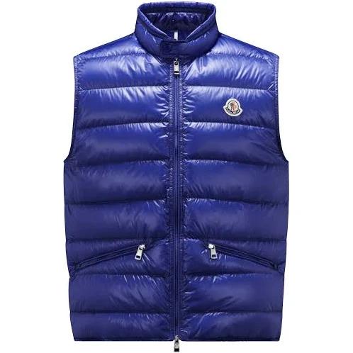 Moncler Collection Gui Down Gilet Male Blue Size 0