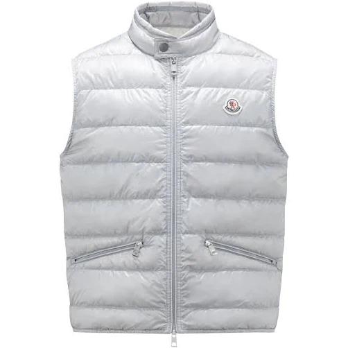 Moncler Collection Gui Down Gilet Male Light Gray Size 0