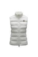 Moncler Ghany Mock Neck Down Puffer Vest in White at Nordstrom, Size 6
