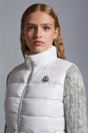 Moncler Ghany Mock Neck Down Puffer Vest in White at Nordstrom, Size 6