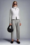 Moncler Ghany Mock Neck Down Puffer Vest in White at Nordstrom, Size 6