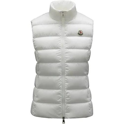 Moncler Ghany Mock Neck Down Puffer Vest in White at Nordstrom, Size 6