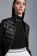 Moncler - Knitted-sleeve Quilted Down Jacket - Womens - Black