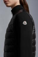 Moncler - Knitted-sleeve Quilted Down Jacket - Womens - Black