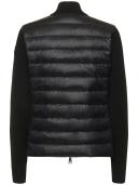 Moncler - Knitted-sleeve Quilted Down Jacket - Womens - Black