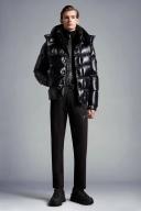 Moncler Maya High-Shine Padded Jacket Black