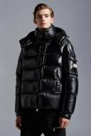 Moncler Maya High-Shine Padded Jacket Black