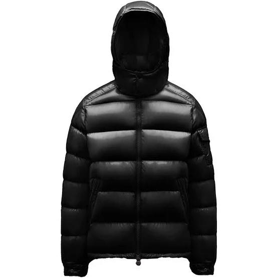 Moncler Maya High-Shine Padded Jacket Black
