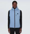 Moncler Men, Allier hooded vest, Blue, L, Jackets, Materialmix