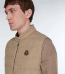 Moncler Men, Gallienne cashmere-blend down vest, Beige, 3XL, Jackets