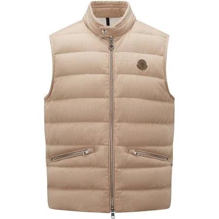 Moncler Men, Gallienne cashmere-blend down vest, Beige, 3XL, Jackets