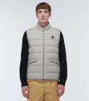 Moncler Men, Gallienne down vest, Grey, L, Jackets, Cashmere
