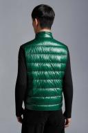 Moncler Men, Gui down vest, Green, 4XL, Jackets, Materialmix