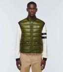Moncler Men, Gui quilted down vest, Green, 3XL, Jackets, Materialmix