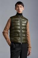 Moncler Men, Gui quilted down vest, Green, L, Jackets, Materialmix