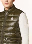 Moncler Men, Gui quilted down vest, Green, L, Jackets, Materialmix