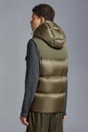 Moncler Men, Oust down vest, Green, M, Jackets, Materialmix