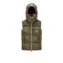 Moncler Men, Oust down vest, Green, M, Jackets, Materialmix