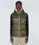 Moncler Men, Oust down vest, Green, M, Jackets, Materialmix