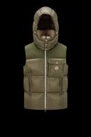 Moncler Men, Oust down vest, Green, M, Jackets, Materialmix