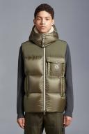 Moncler Men, Oust down vest, Green, M, Jackets, Materialmix