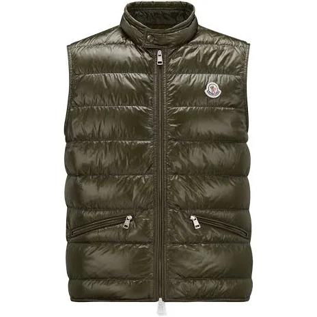 Moncler Men, Oust down vest, Green, M, Jackets, Materialmix