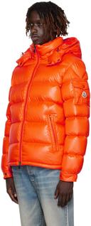 Moncler Men's Maya Down Jacket in Orange, Size Small | END. Clothing