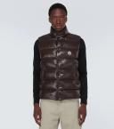 Moncler Men, Tibb down vest, Brown, 3XL, Jackets, Materialmix