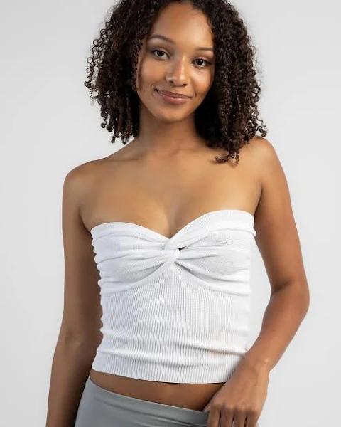 Mooloola Women's Bianca Knit Tube Top in White | Size 16