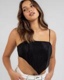 Mooloola Women's Clemence Plisse Top in Black | Size 08