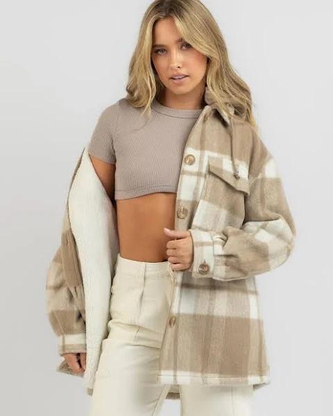 Mooloola Women's Flynn Hooded Shacket in Brown | Size 12