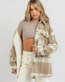 Mooloola Women's Flynn Hooded Shacket in Brown | Size 16