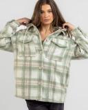 Mooloola Women's Flynn Hooded Shacket in Green | Size 08